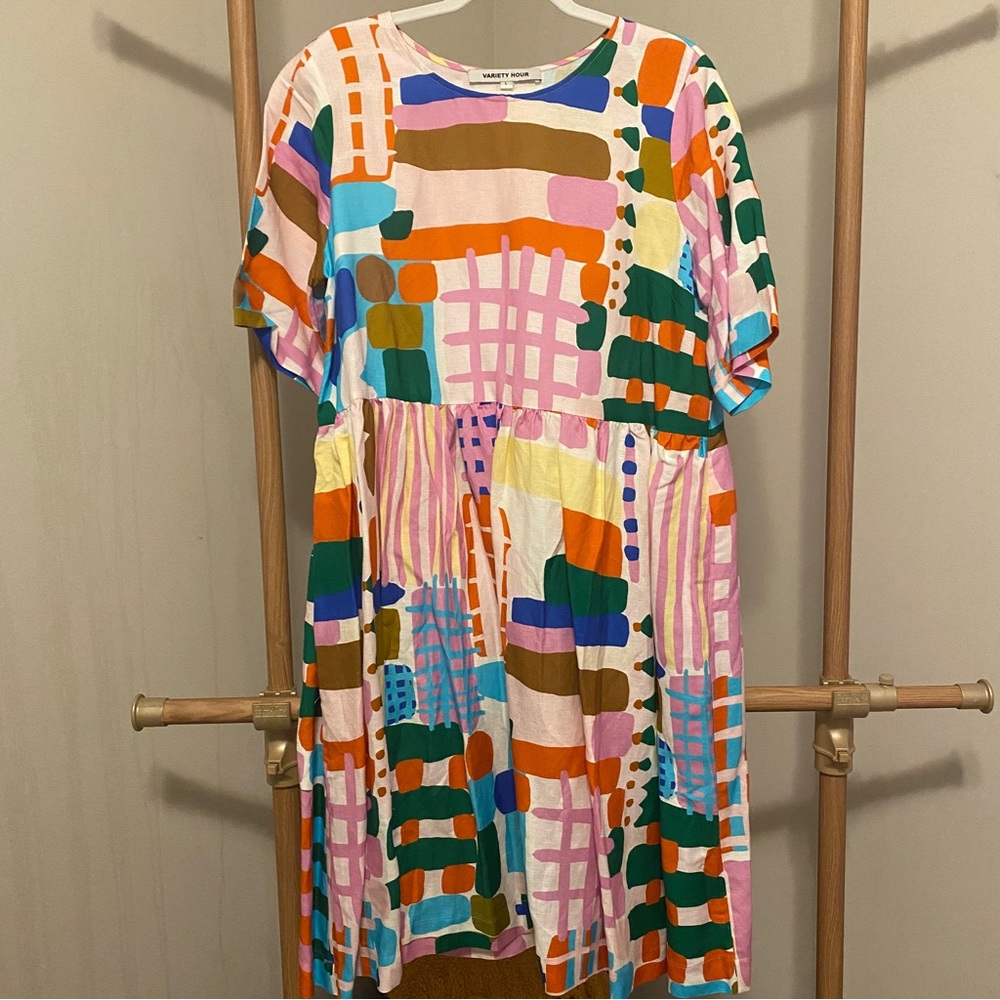 Unique Colorful Smock Dress With Pockets - Picture 6 of 7